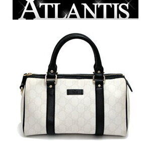 Gucci GG Supreme Boston Bag White Black